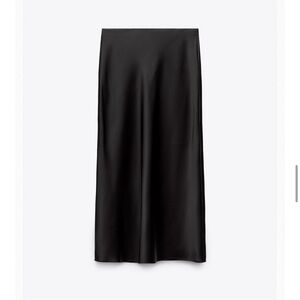 Zara Black Satin Skirt